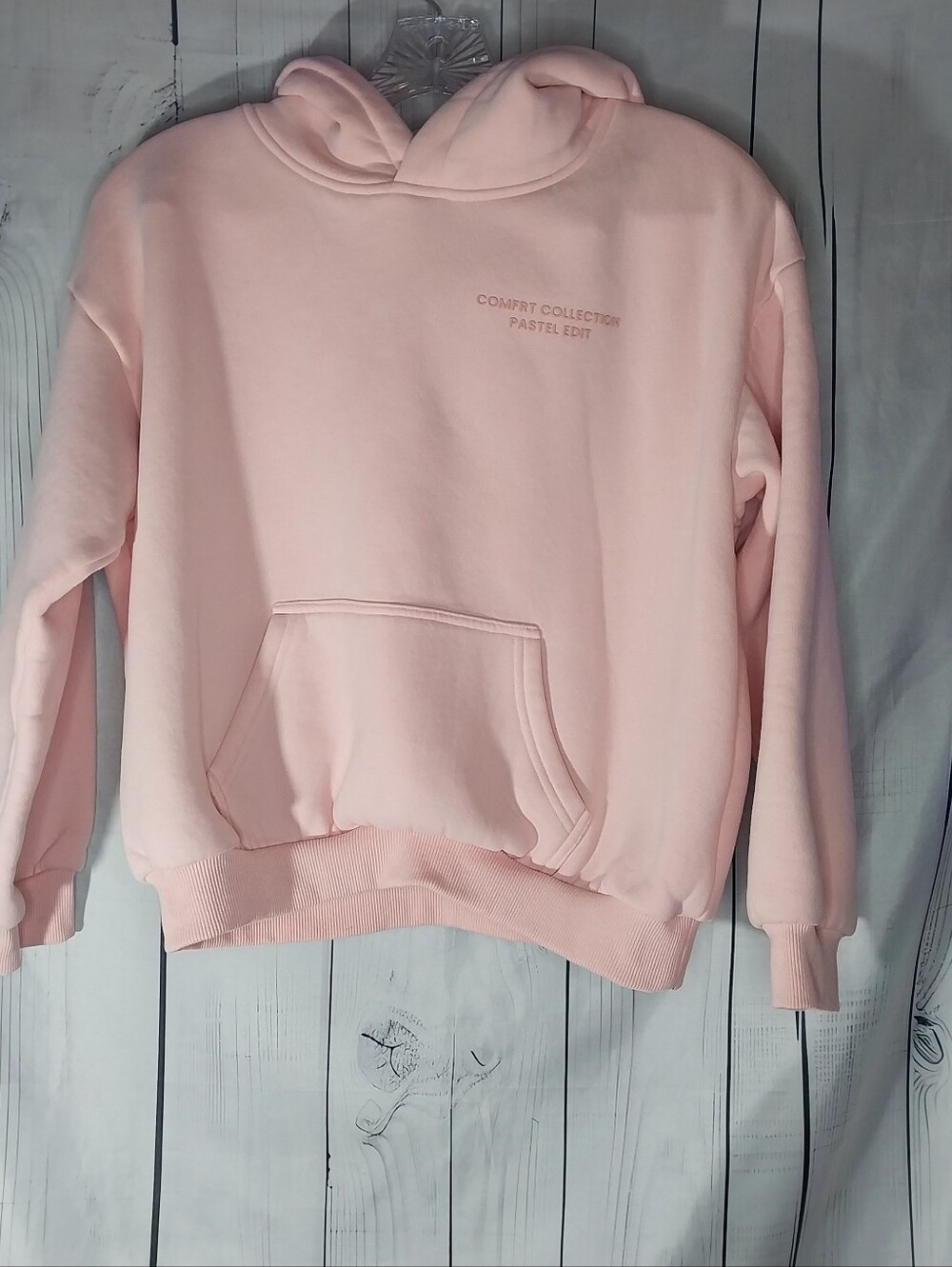 Comfrt Collection Ultra Soft Athleusure Cozy  Pastel Edit Pink Hoodie Sweatshirt